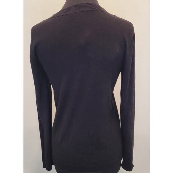 Dana Buchman Black Sequin Cowl-Neck Top – NWT, Long Sleeve, Sz M Holiday Sparkle - Picture 3 of 9